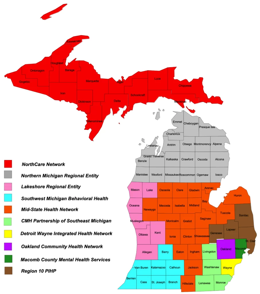 Michigan PIHP Map